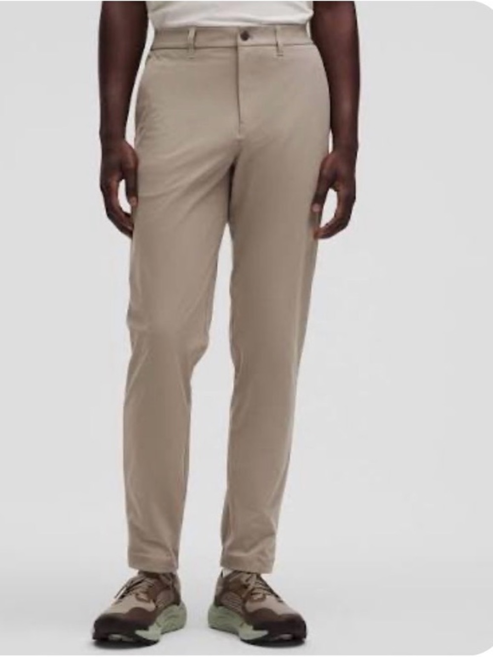 Lululemon ABC Pant Slim Fit 36 Mens Tan Khaki Warpstreme 5 Pocket Trousers - Picture 2 of 13